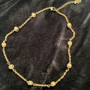 Silver Tone & Faux Pearl Fashion Necklace